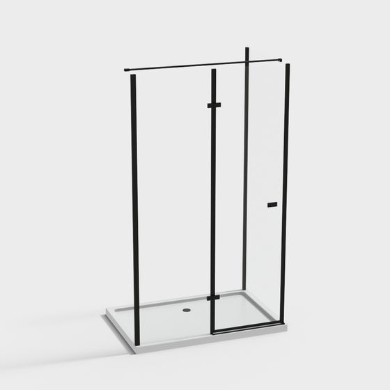 Modern Glass Shower Room 3D model