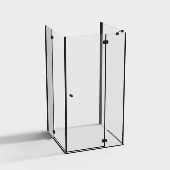 Stylish Glass Shower 3D model for Modern Spaces