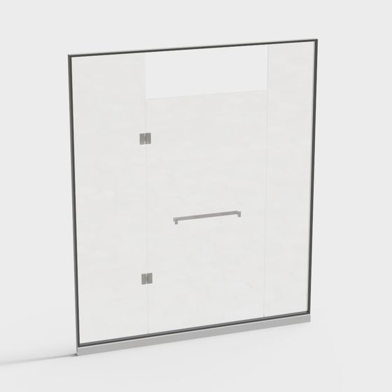 Elegant Glass Shower Door 3D model