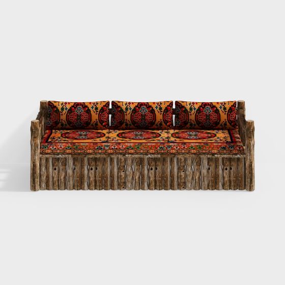 Charming Wooden Bench 3D model for Creative Spaces