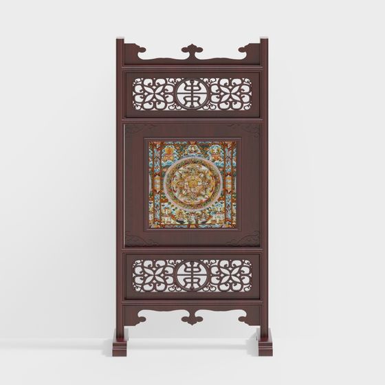 Elegant Oriental Screen 3D model