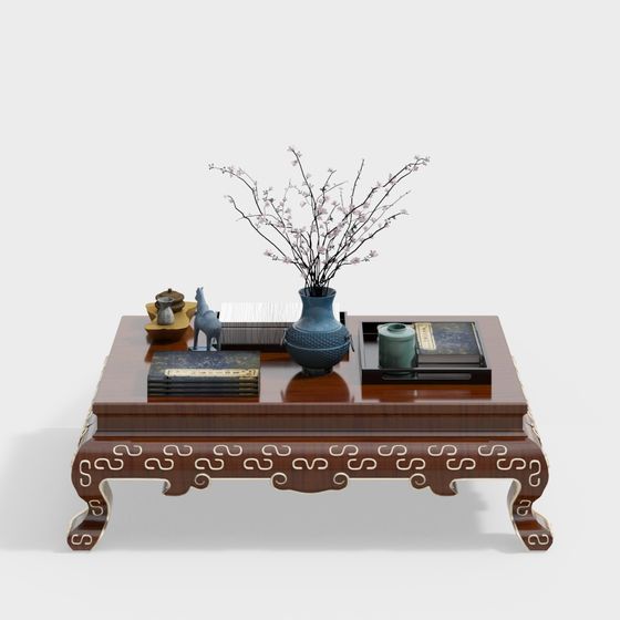 Elegant Chinese Tea Table 3D model for Modern Spaces