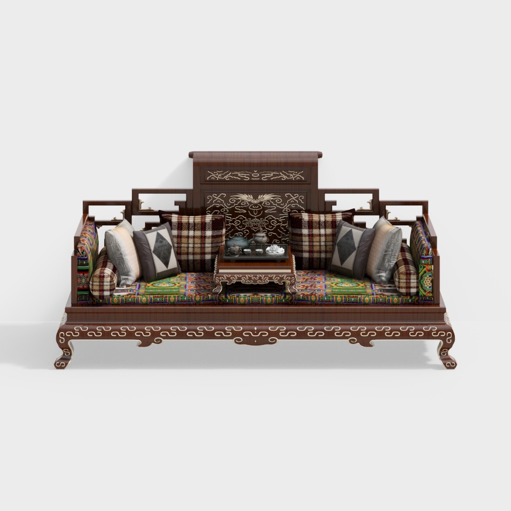 Tibetan style double sofa