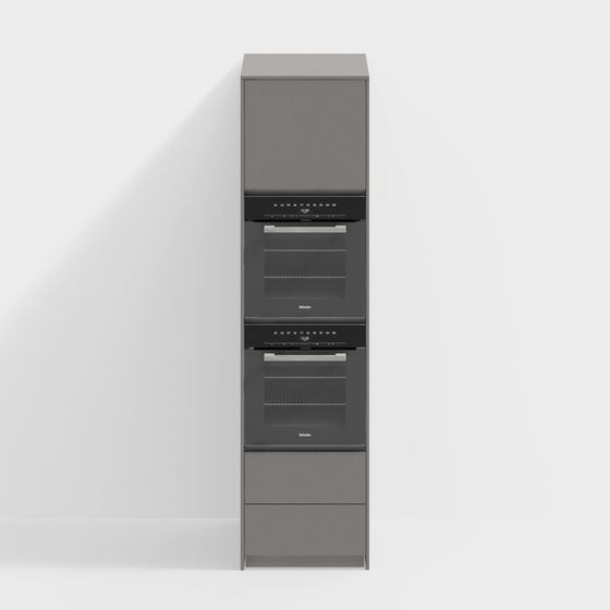 Modern Kitchen Appliance Cabinet 3D Model in Black