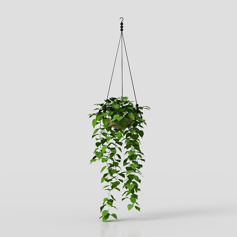 Realistic Hanging Plant 3D Model – Low-Poly Green Foliage