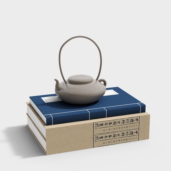 Elegant Low-Poly Eastern Tea Culture 3D model