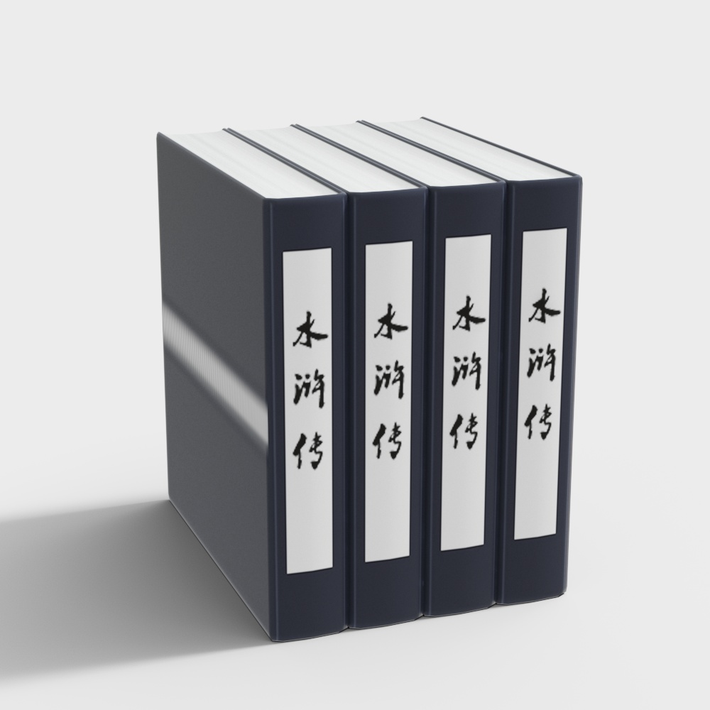 Water Margin Bookshelf 3D model