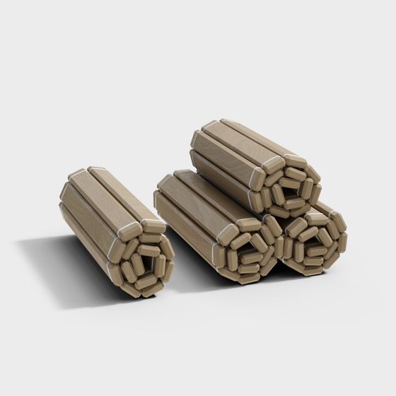 Wooden Cylinder Stack 3D model for Creative Projects