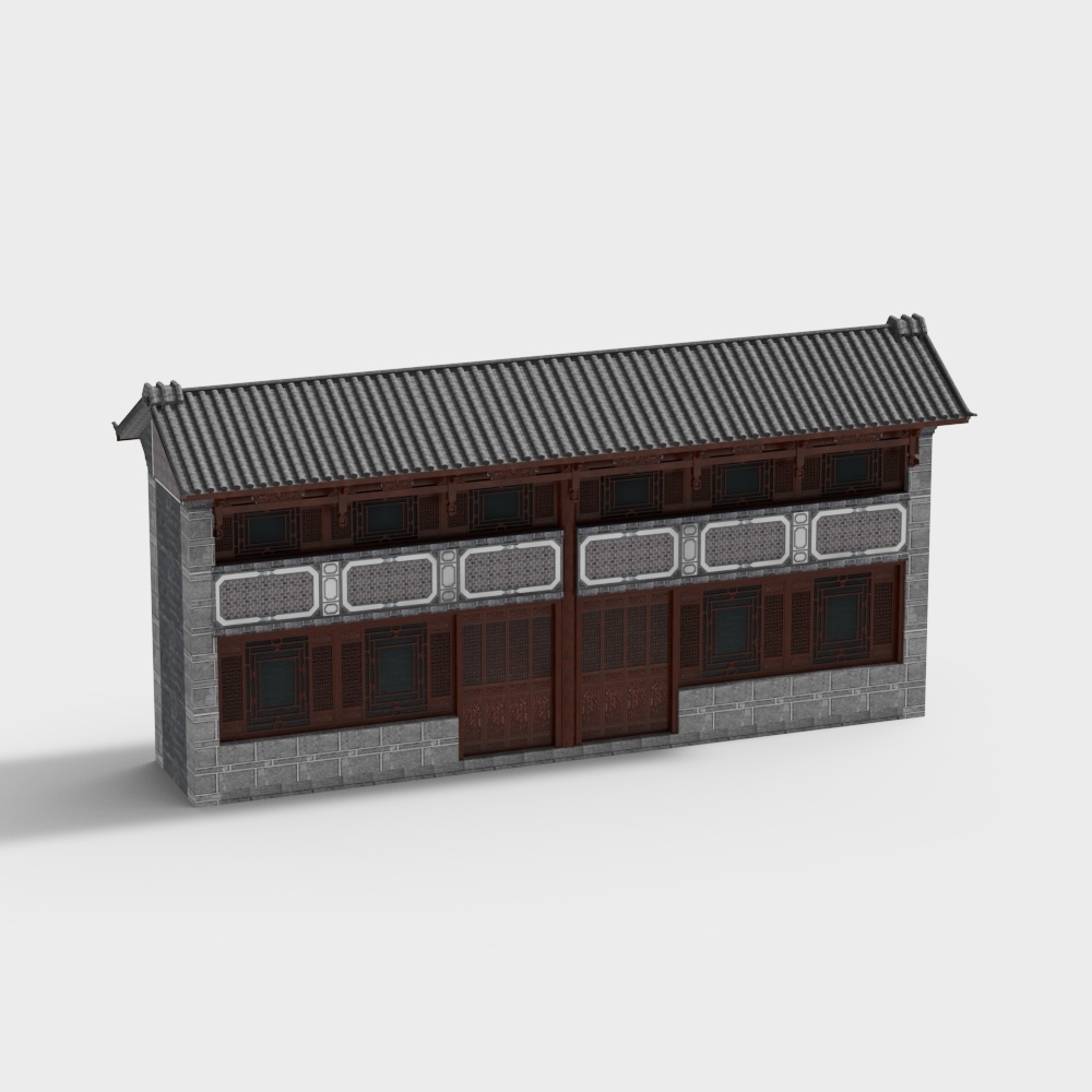 Low-Polygon Ancient Street 3D model