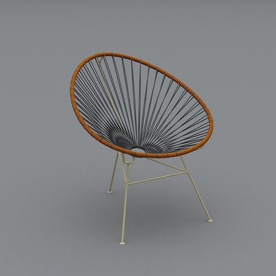 Fan-Shaped Woven Chair 3D model