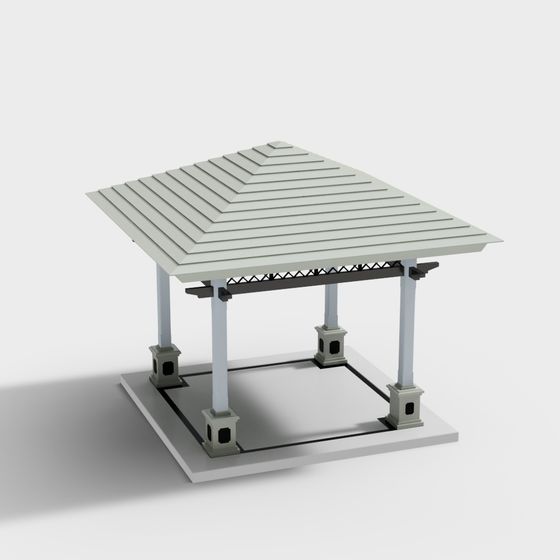 Low-Poly Pavilion 3D model for Summer Vibes