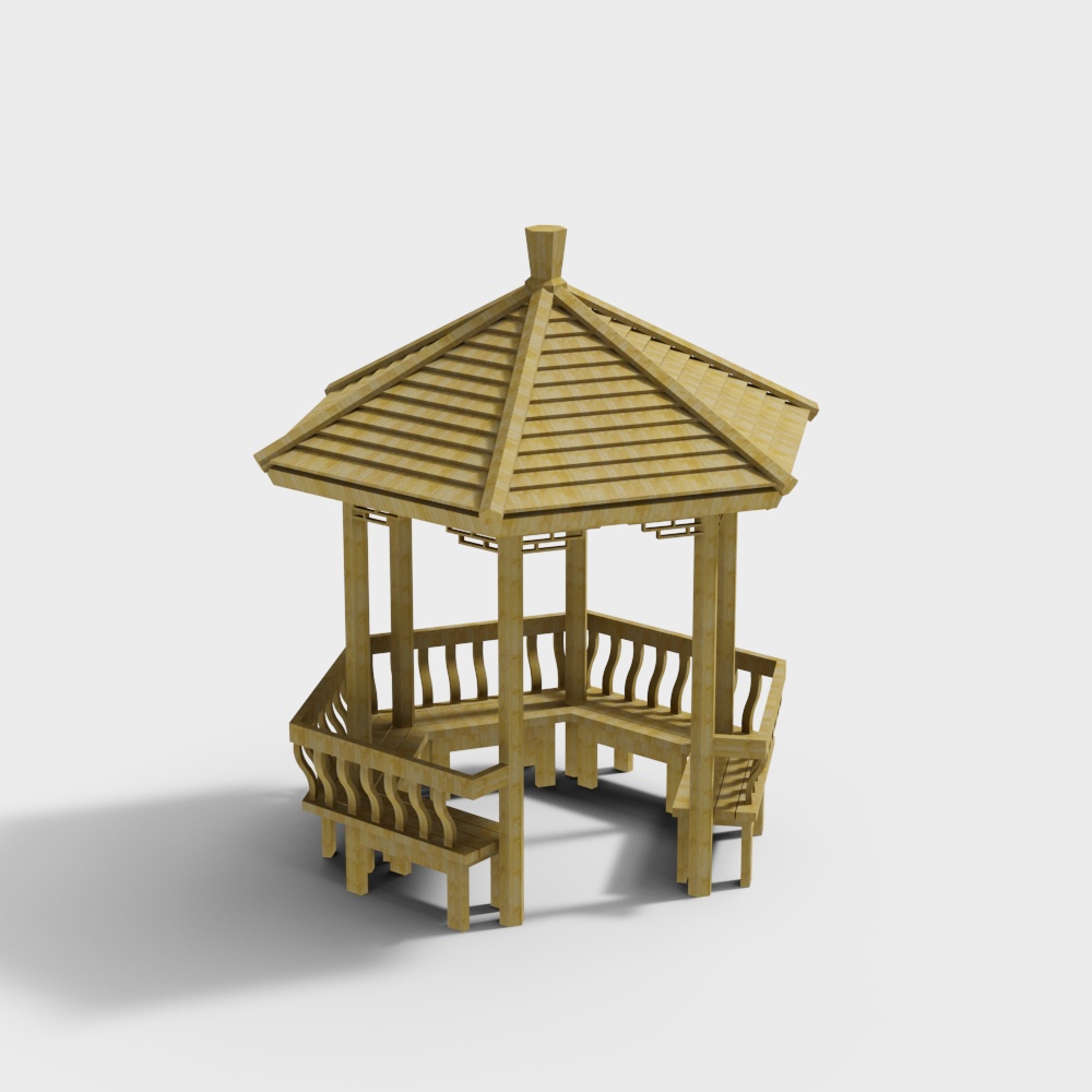 New Chinese style six-sided pavilion in scenic area