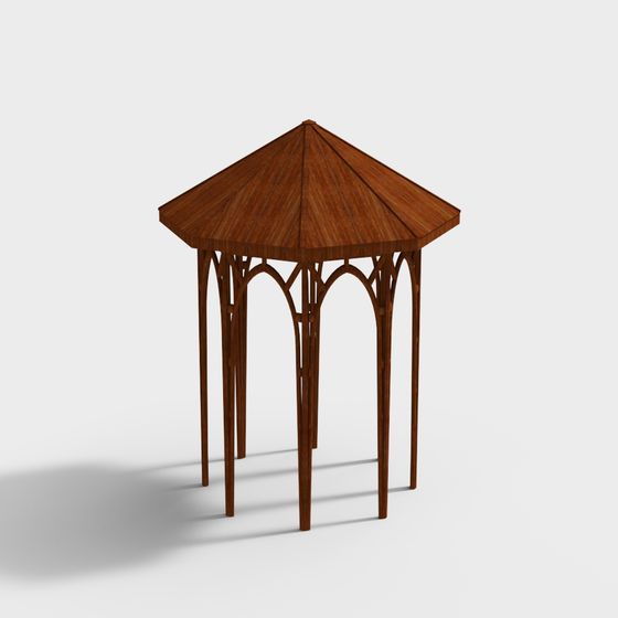 Elegant Wooden Pavilion 3D model