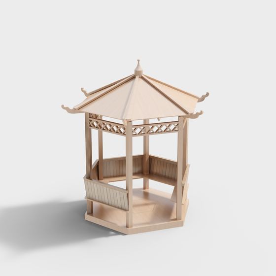 Elegant Chinese Pavilion 3D model for Contemporary Spaces