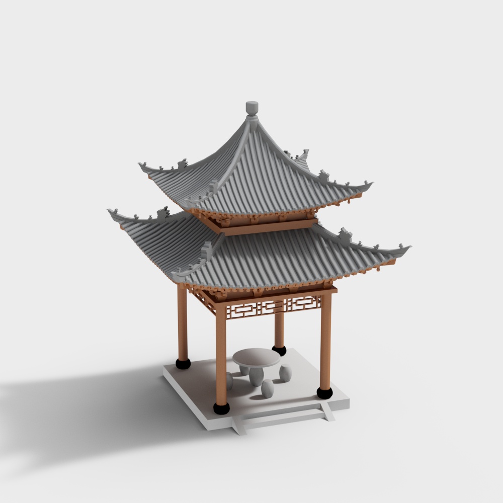 Yuanlin New Chinese Style Four Corner Pavilion