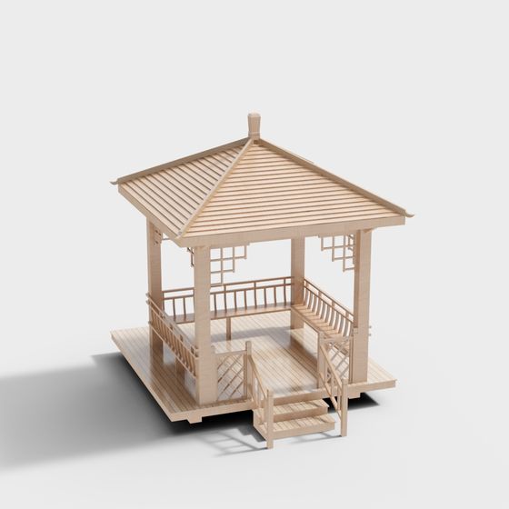 Elegant Japanese Pavilion 3D model