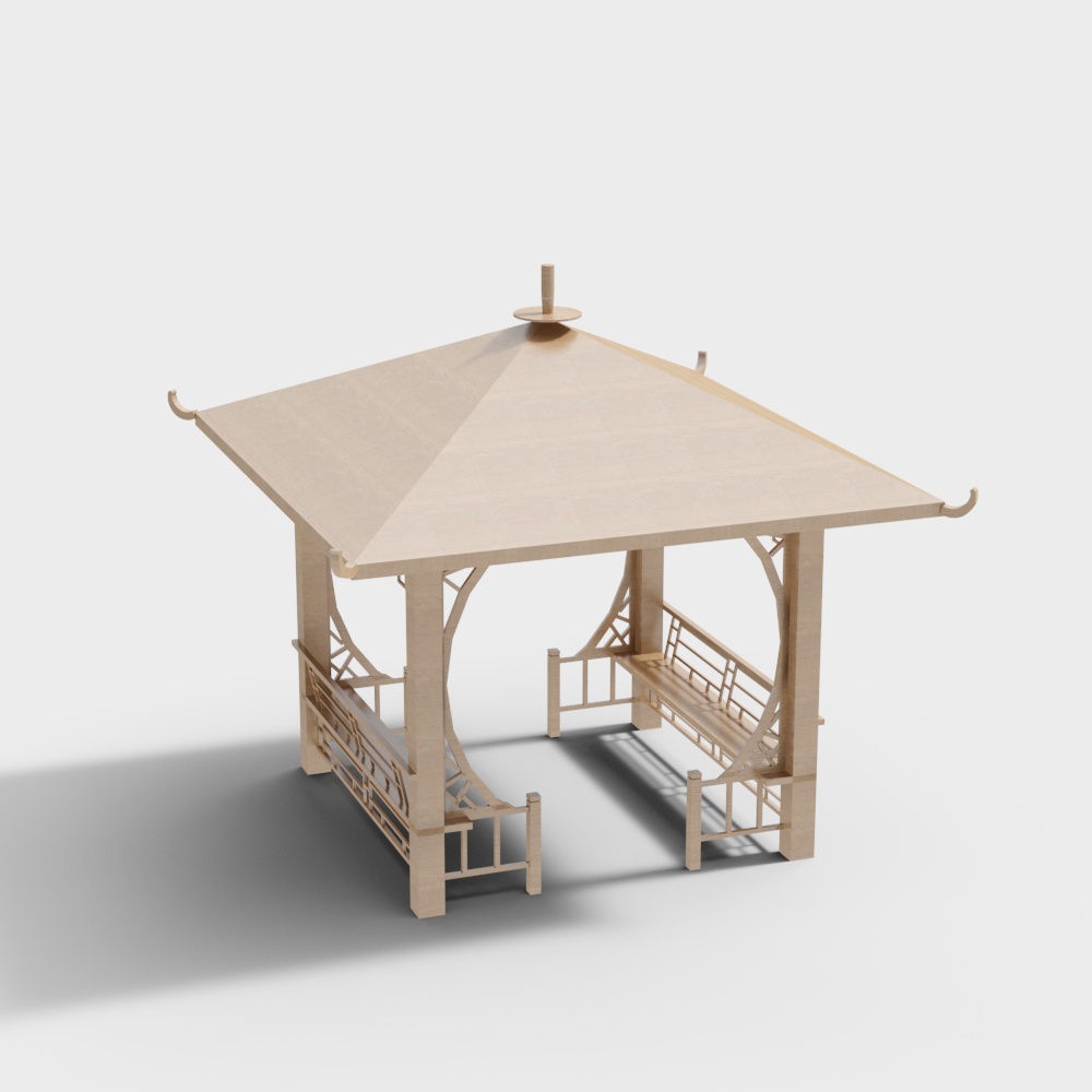 New Chinese style square pavilion in the park