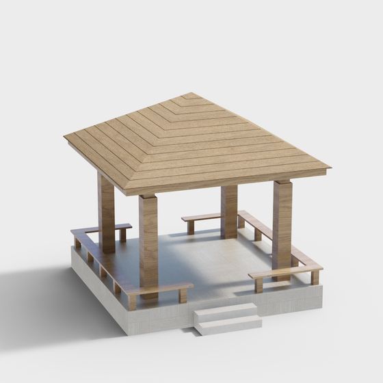 Natural Minimalist Pavilion 3D model