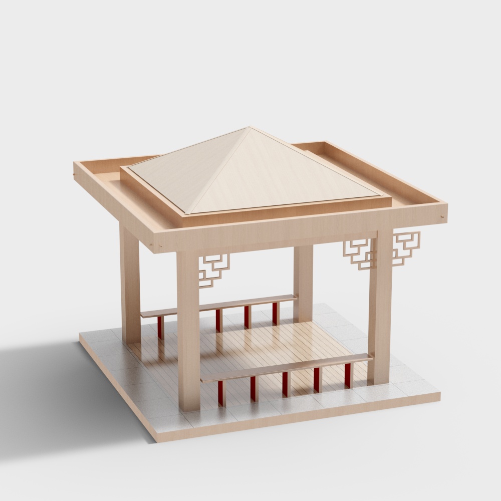 New Chinese-style rest pavilion in traditional Chinese medicine hospital