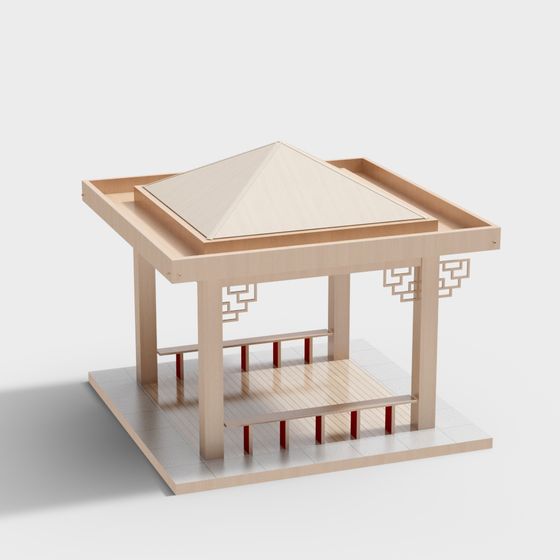 Oriental Style Pavilion 3D model