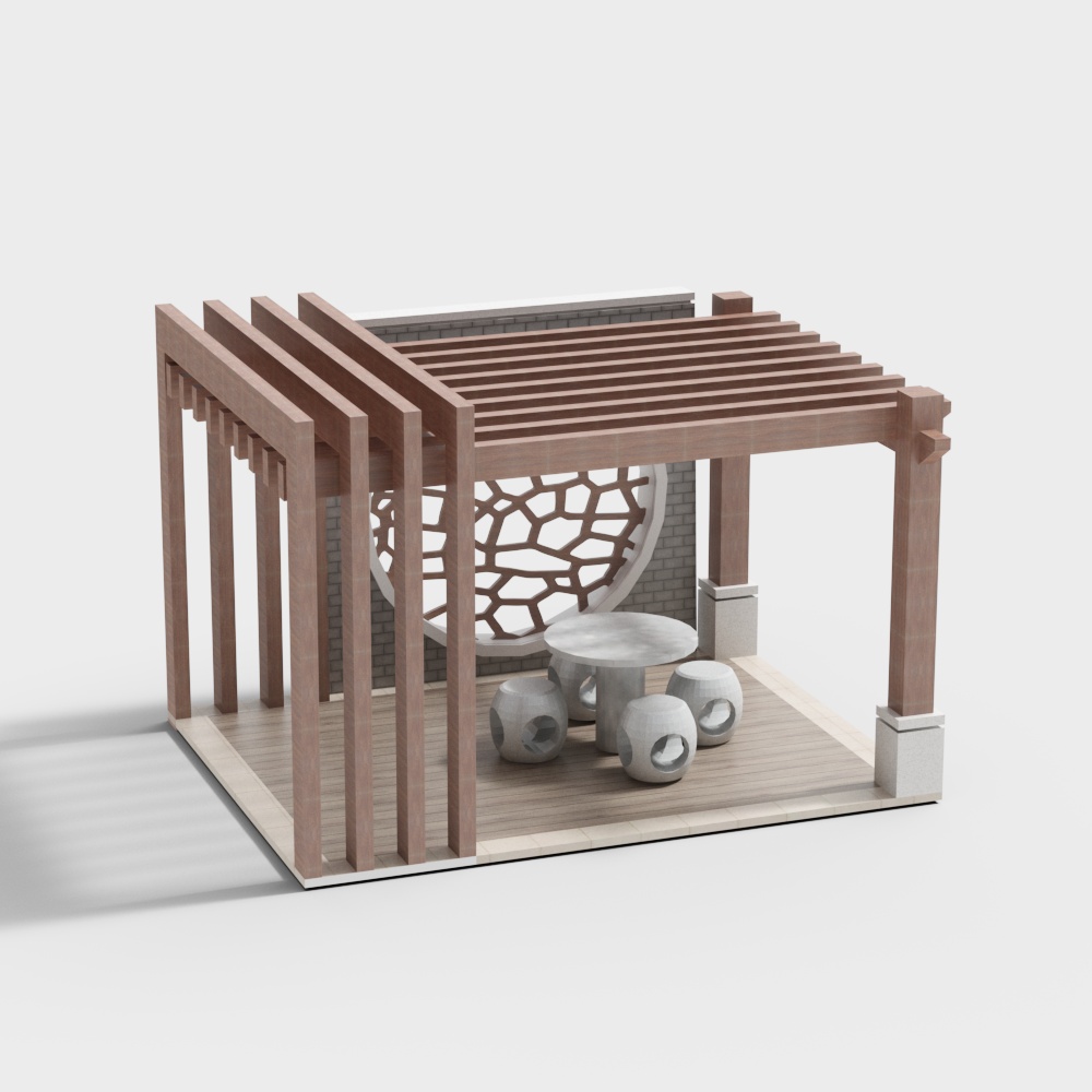 New Chinese style leisure pavilion in scenic area