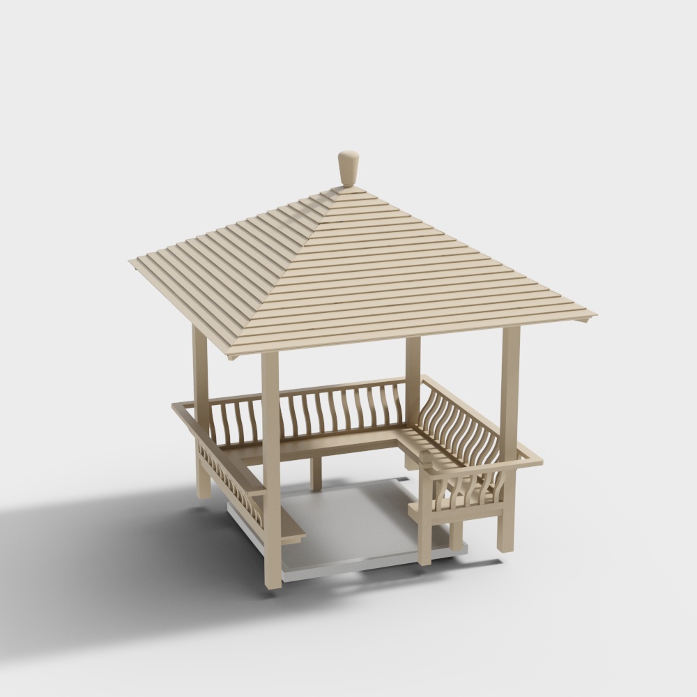 New Chinese-style Sifang Pavilion in Scenic Area