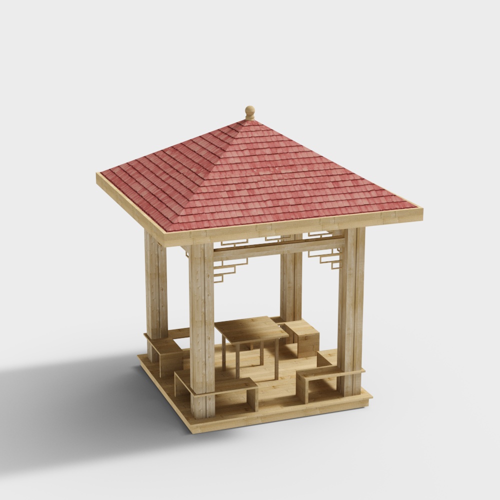 Oriental Pavilion 3D model with Traditional Charm