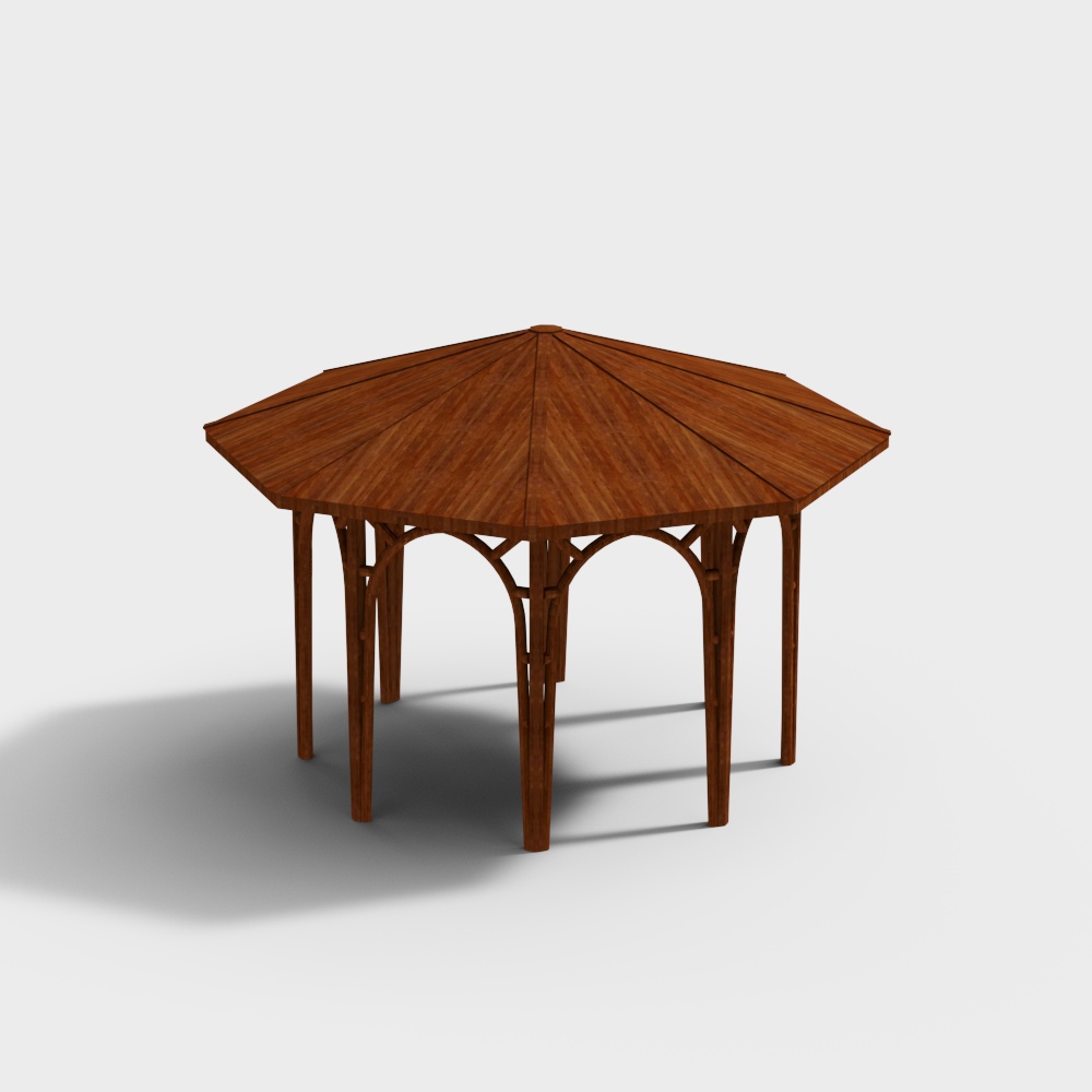 Modern round pavilion in scenic area