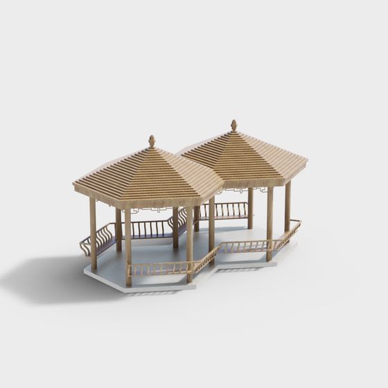 Stylish Low-Poly Pavilion 3D Model for Creative Projects