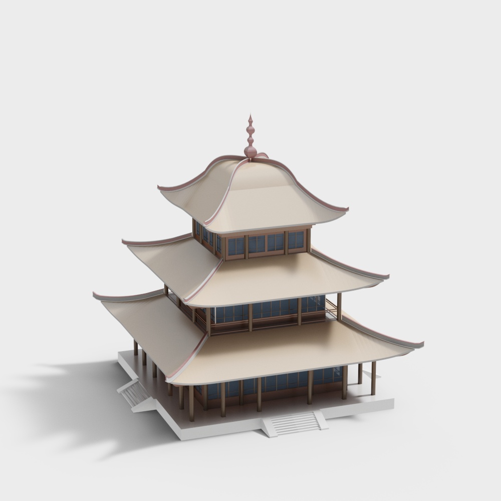 Traditional East Asian Architecture 3D model