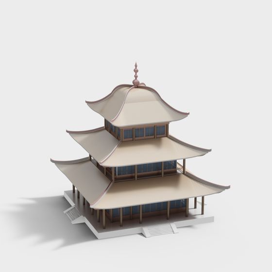 Traditional East Asian Architecture 3D model
