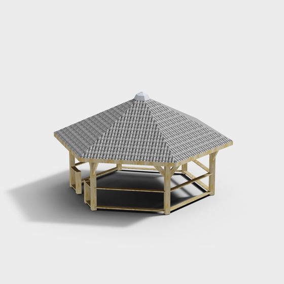 Charming Low-Poly Pavilion 3D model for Creative Projects