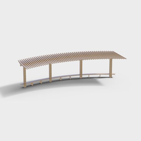Stylish Minimalist Pergola 3D model for Creative Projects