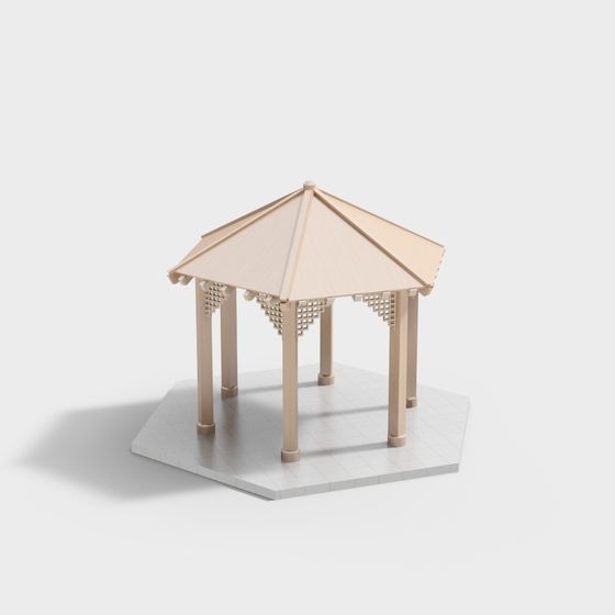 Elegant Pavilion 3D model for Tranquil Gardens