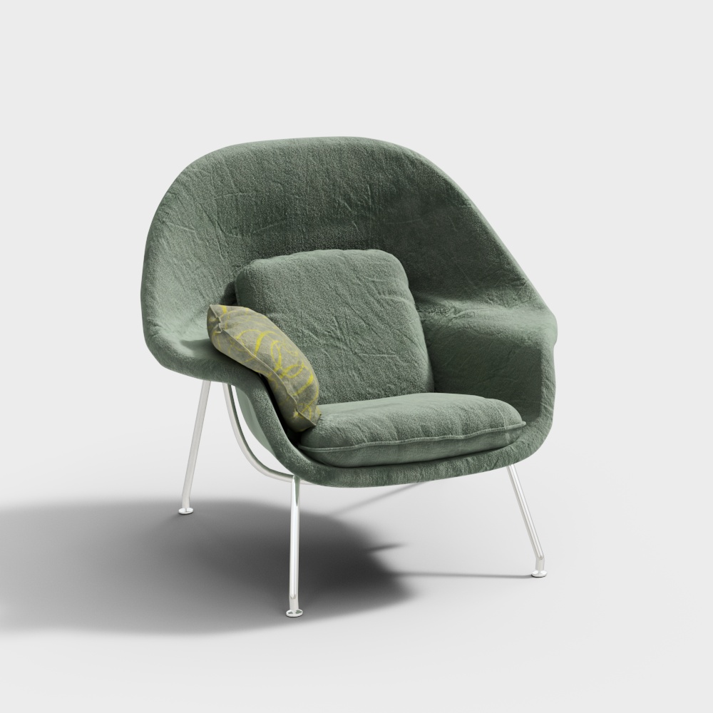 Poltrona Lounge in Tessuto Verde Matcha