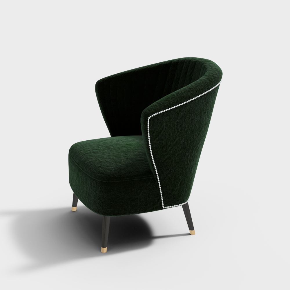 Armchair contemporary fabric dark green