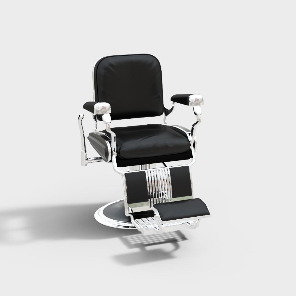 Sessel mit Fußstütze, zeitgenössisch, schwarz-weiß, Leder, Metall