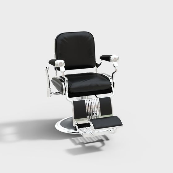 Sessel mit Fußstütze, zeitgenössisch, schwarz-weiß, Leder, Metall