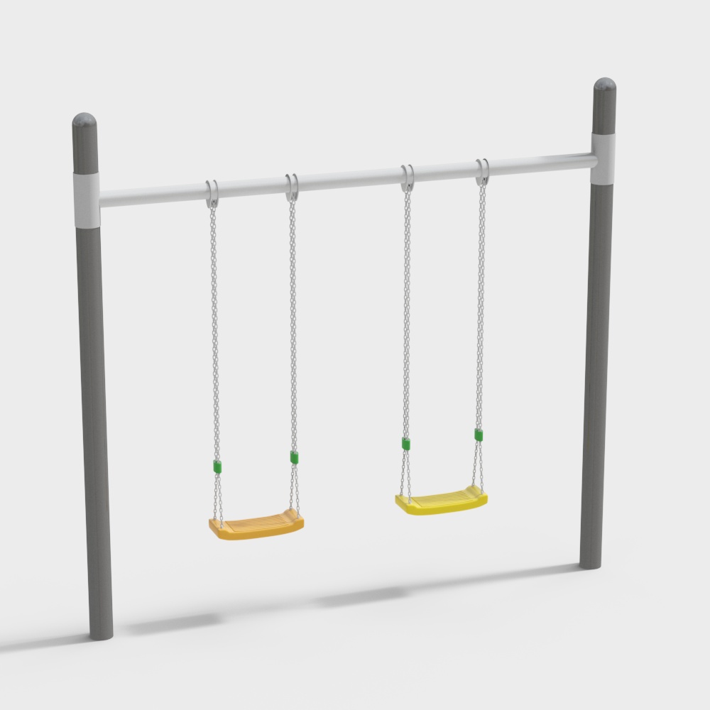Charming Low-poly Swing Set 3D model