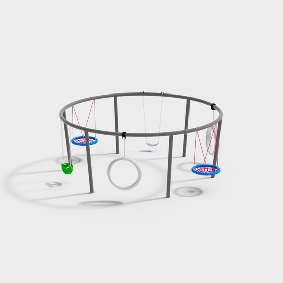 Vibrant Playground Swing Set 3D model for Kids