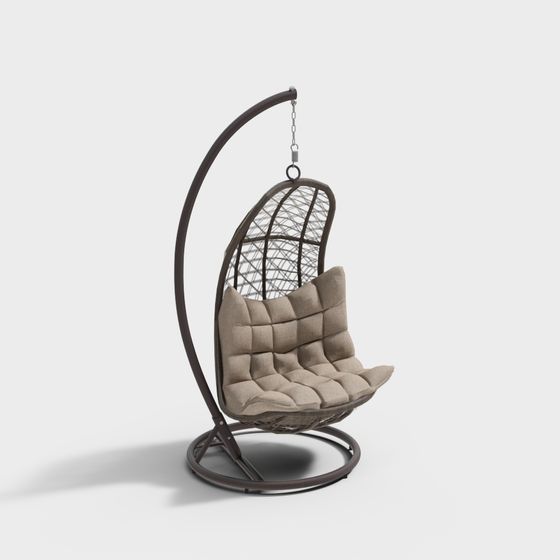 Stylish Hanging Chair 3D model for Relaxed Spaces