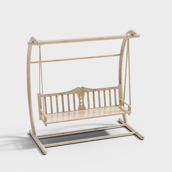 Beautiful Low-Poly Rocking Chair 3D Model for Kids