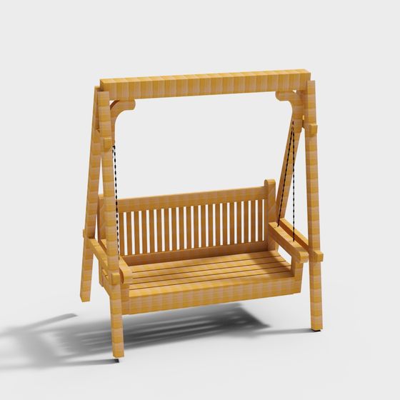 Charming Wooden Swing 3D model for Creative Projects