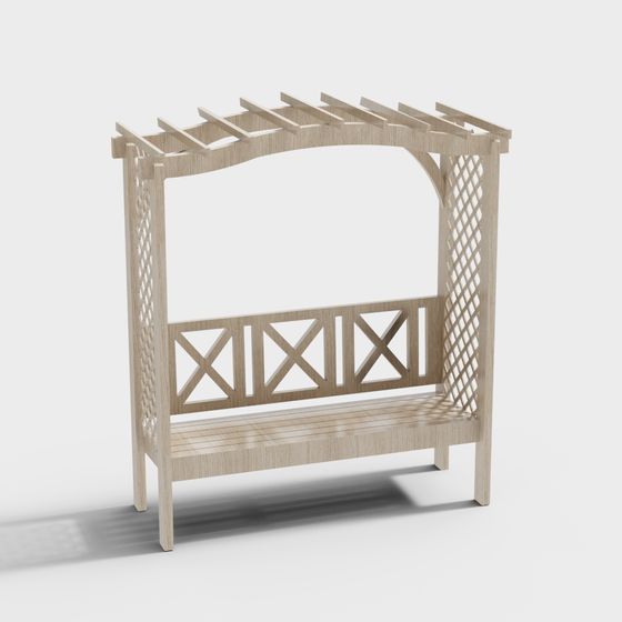 Charming Wooden Pavilion 3D model for Calm Retreats