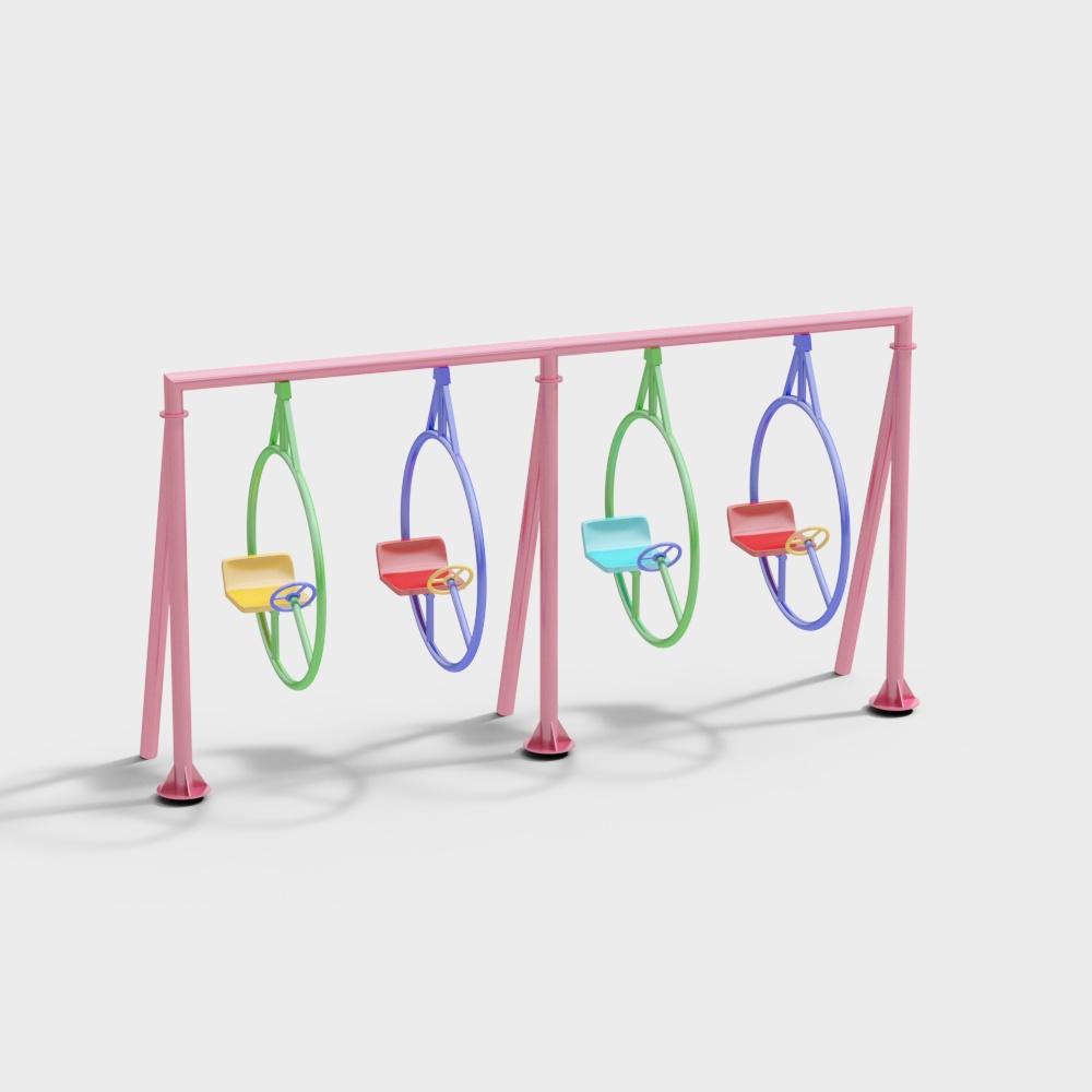 Colorful Rotating Swing Set 3D model