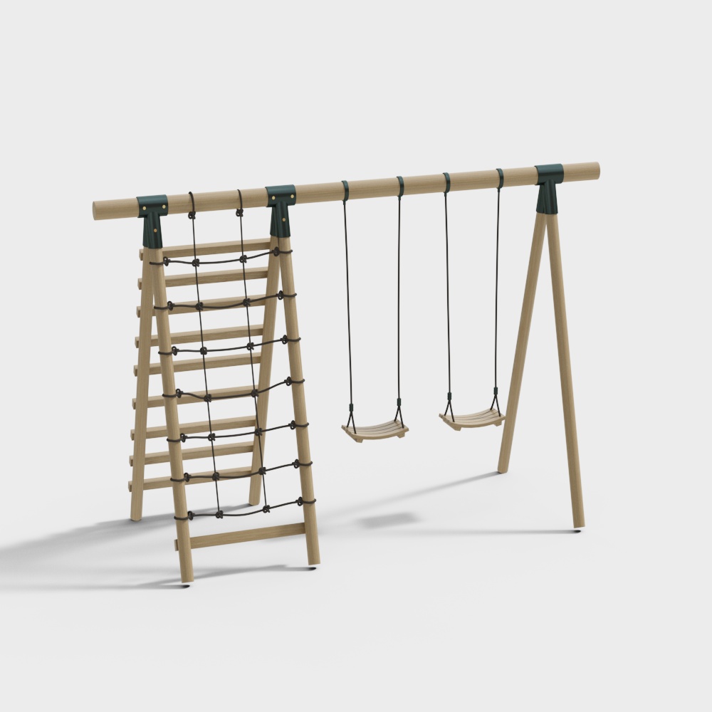 Low-Poly Swing Set 3D model