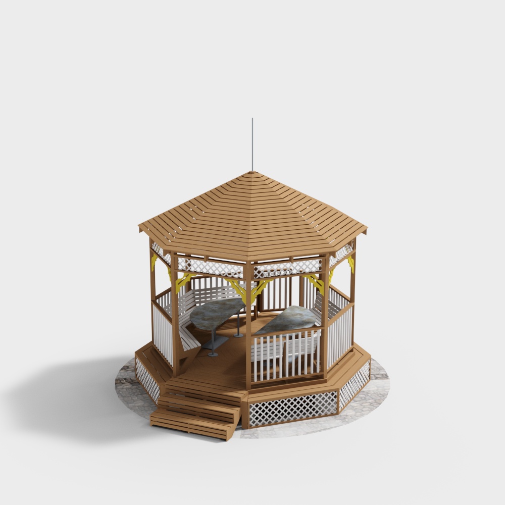 Modern round pavilion in scenic area