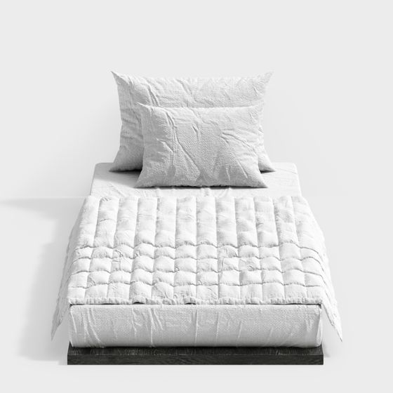 Modern Minimalist Bed 3D Model Design