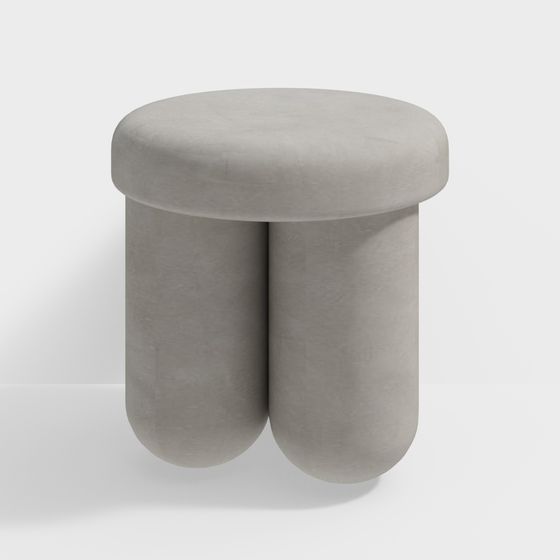 Cylindrical Stool Low-Poly 3D model