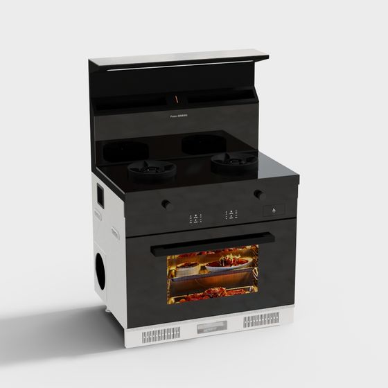 Elegant Integrated Stove 3D Model for Modern Kitchens